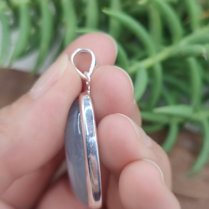 Ciondolo ovale in argento 925 con pietra - KIRWIL
