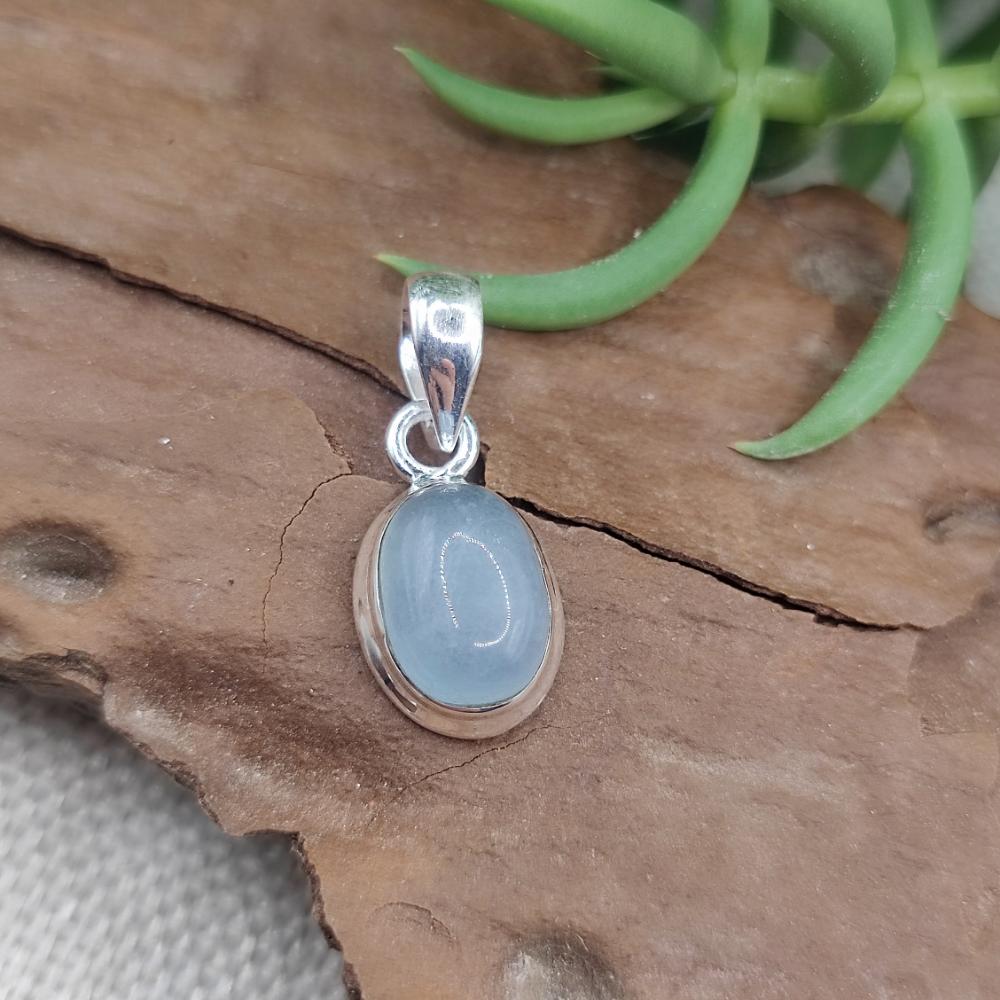 Ciondolo ovale in argento 925 con pietra - KISKA