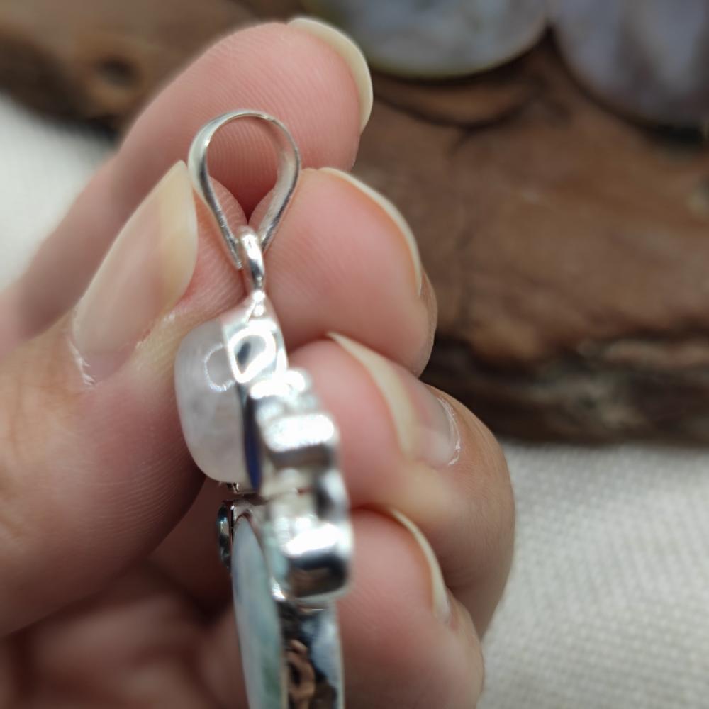 Ciondolo etnico in argento 925 con pietra - KOTBIU