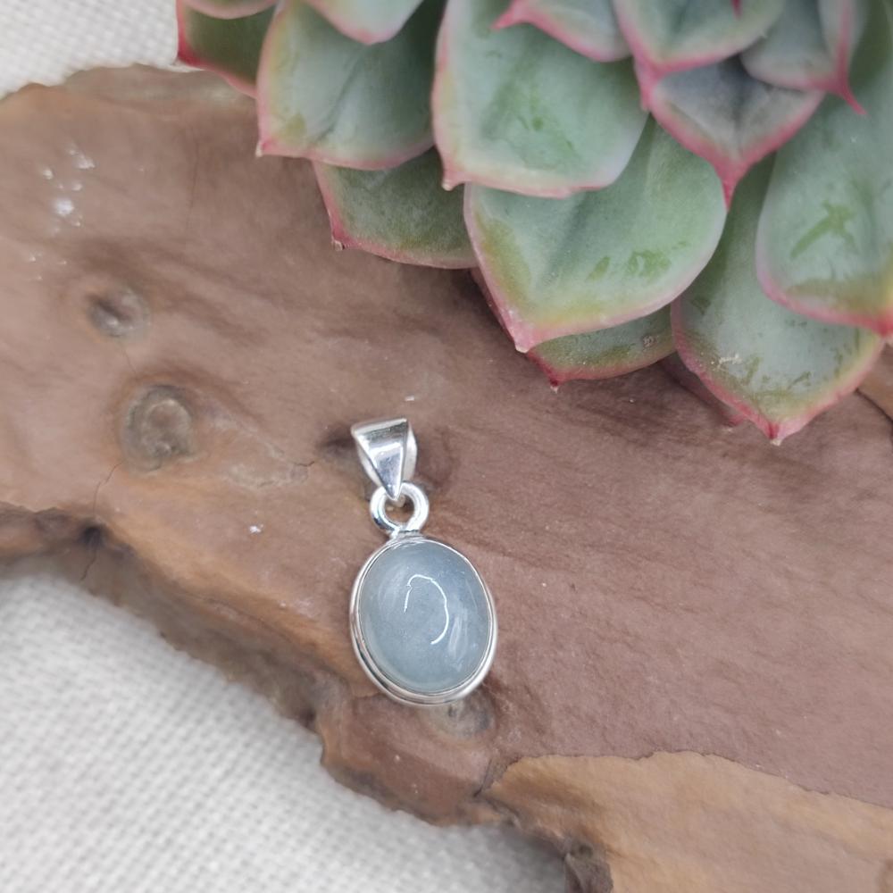 Ciondolo ovale in argento 925 con pietra - KURROG