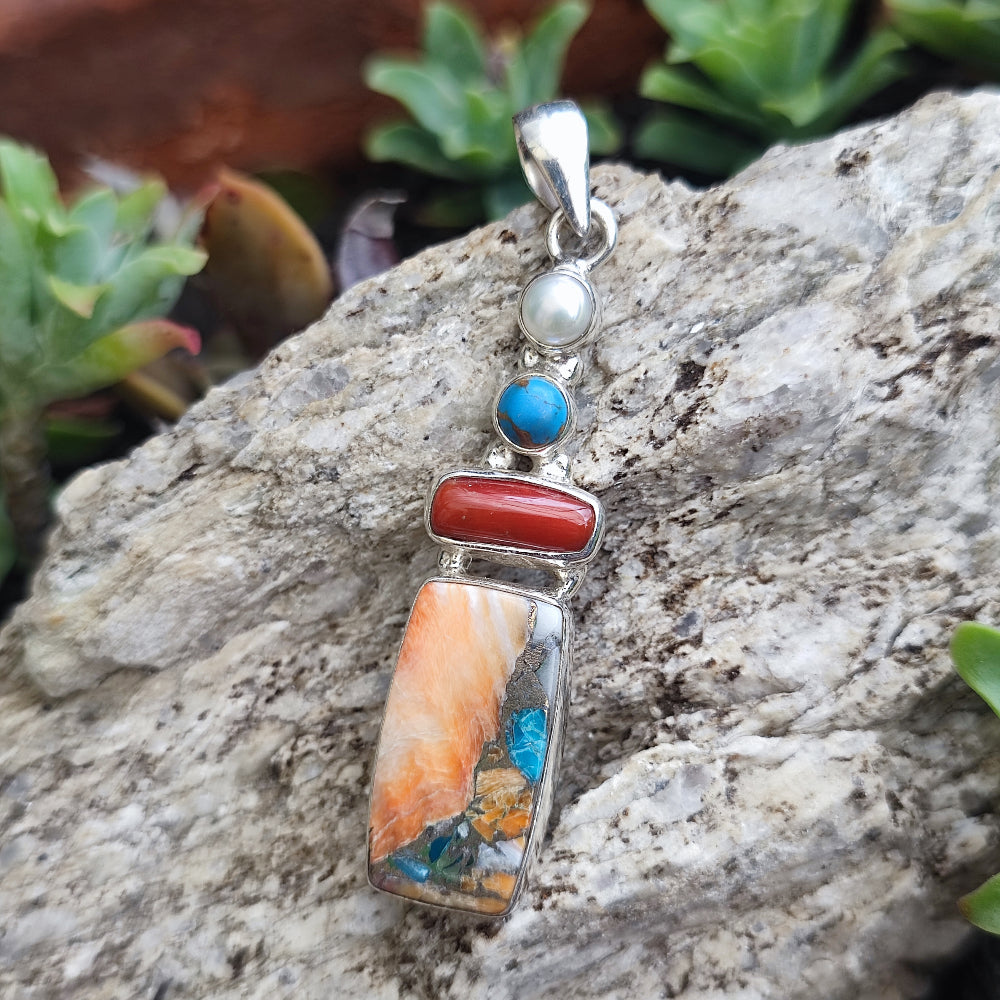 Ciondolo in argento 925 con pietra - RAMAPUR