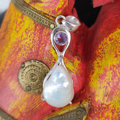Ciondolo etnico in argento 925 con perla - RELLAVADA