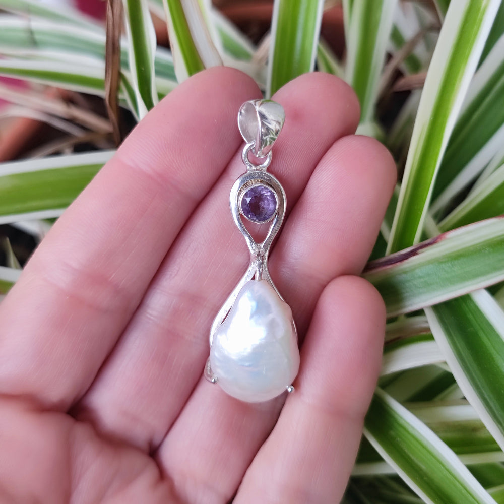 Ciondolo etnico in argento 925 con perla - RELLAVADA