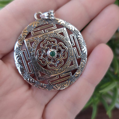 Ciondolo etnico in argento 925 con pietra - SONAKAIA