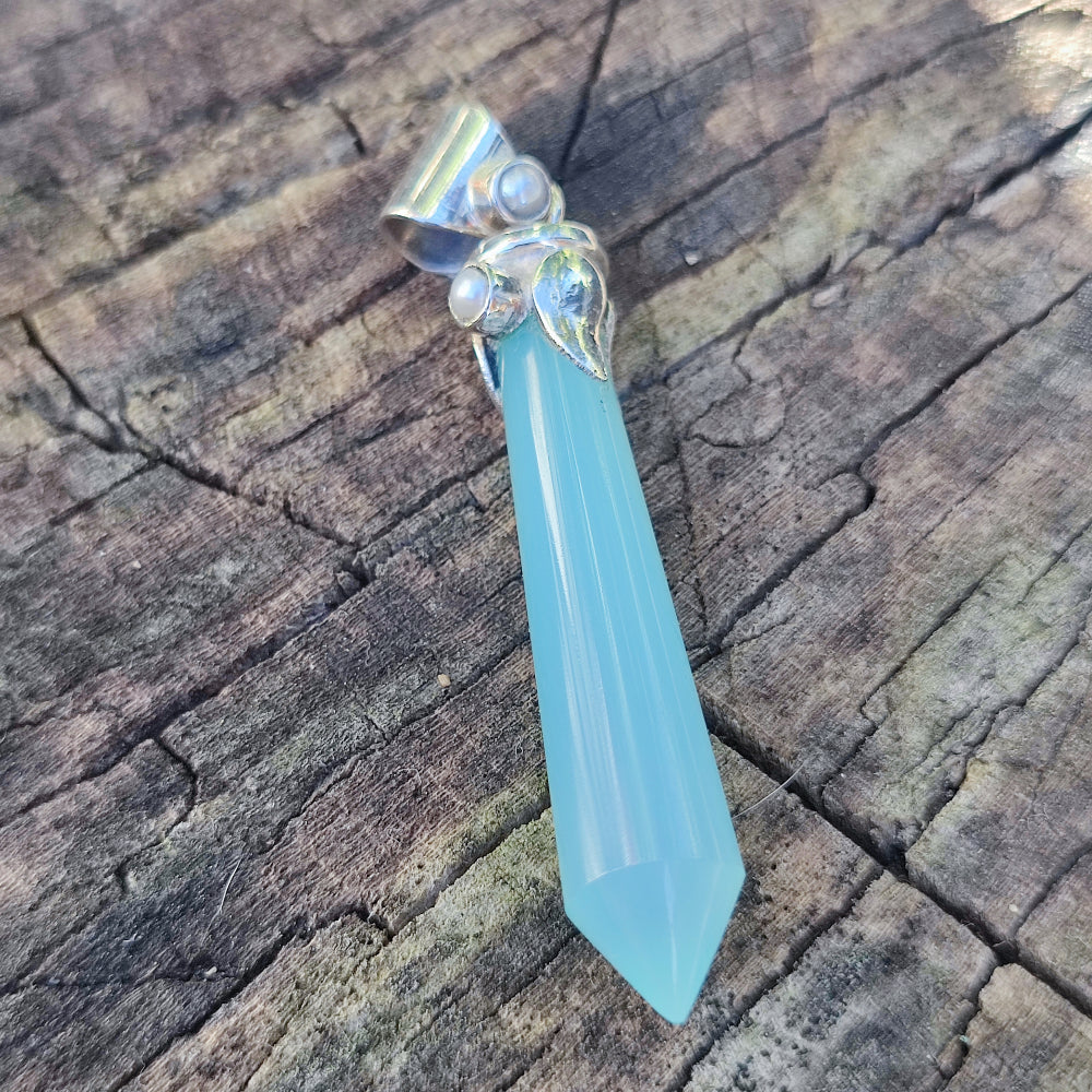 Ciondolo etnico in argento 925 con pietra - VIRUL