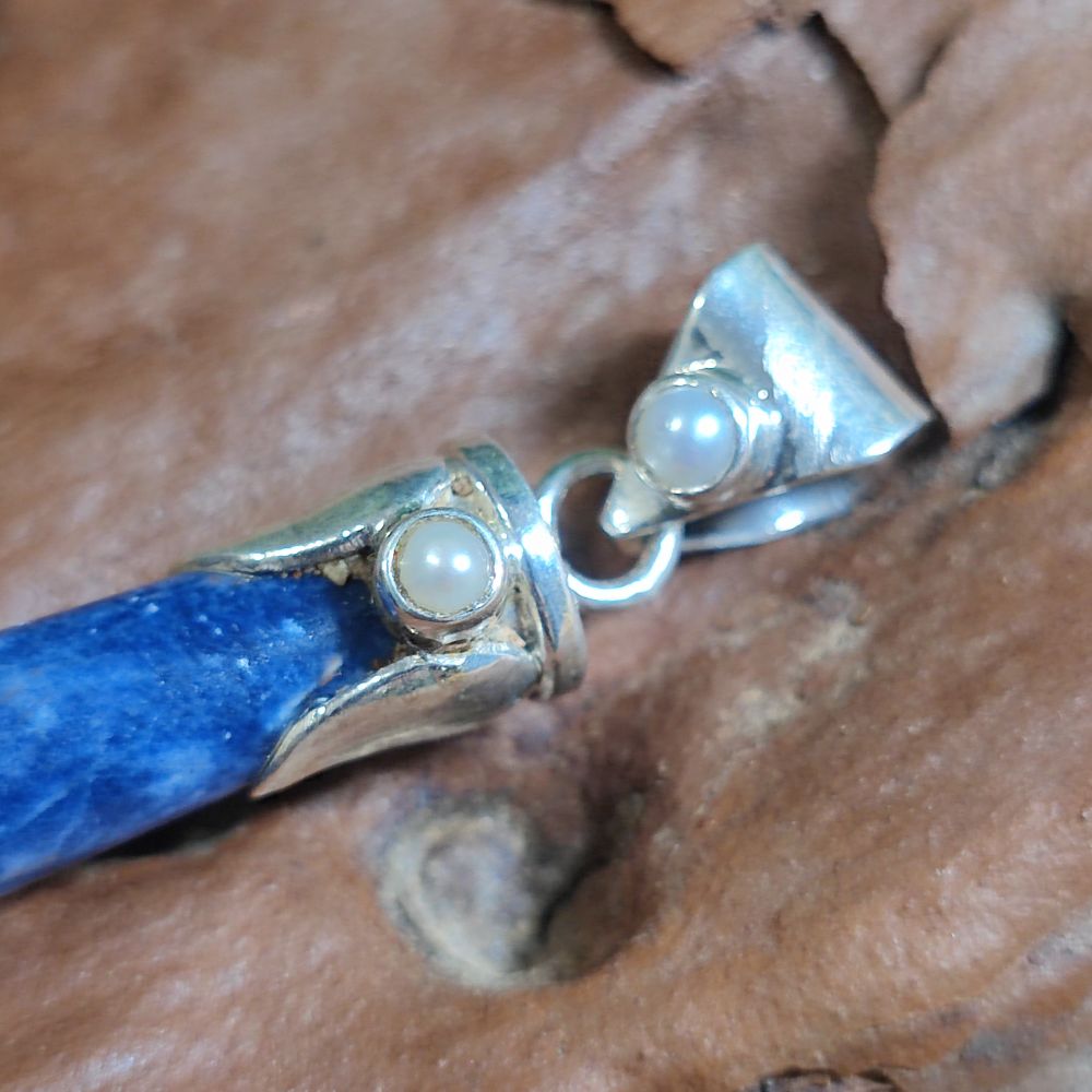 Ciondolo etnico in argento 925 con pietra - VIRUL