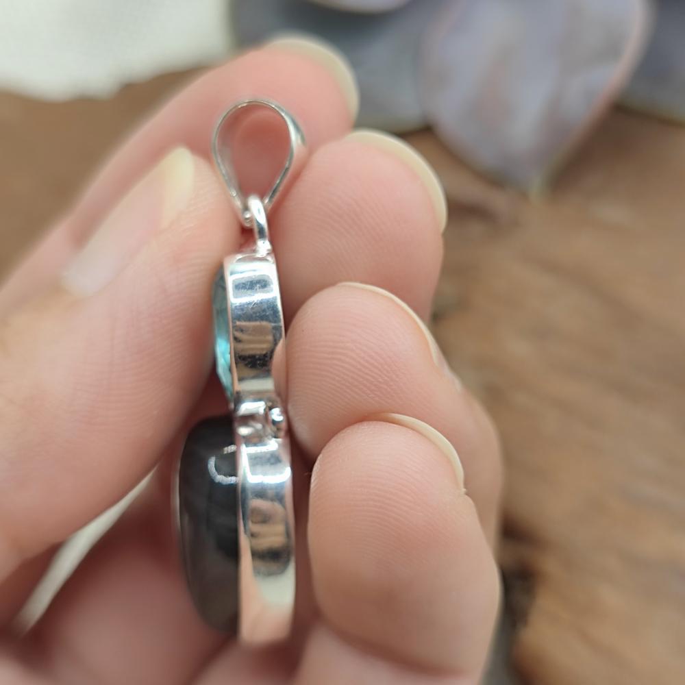 Ciondolo etnico in argento 925 con pietra - TARWA!