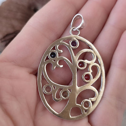 Ciondolo albero della vita in argento 925 pietra - AGHARMA
