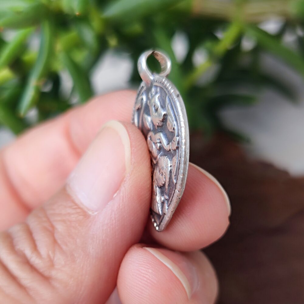 Ciondolo in argento antico con divinità Hanuman - GOA