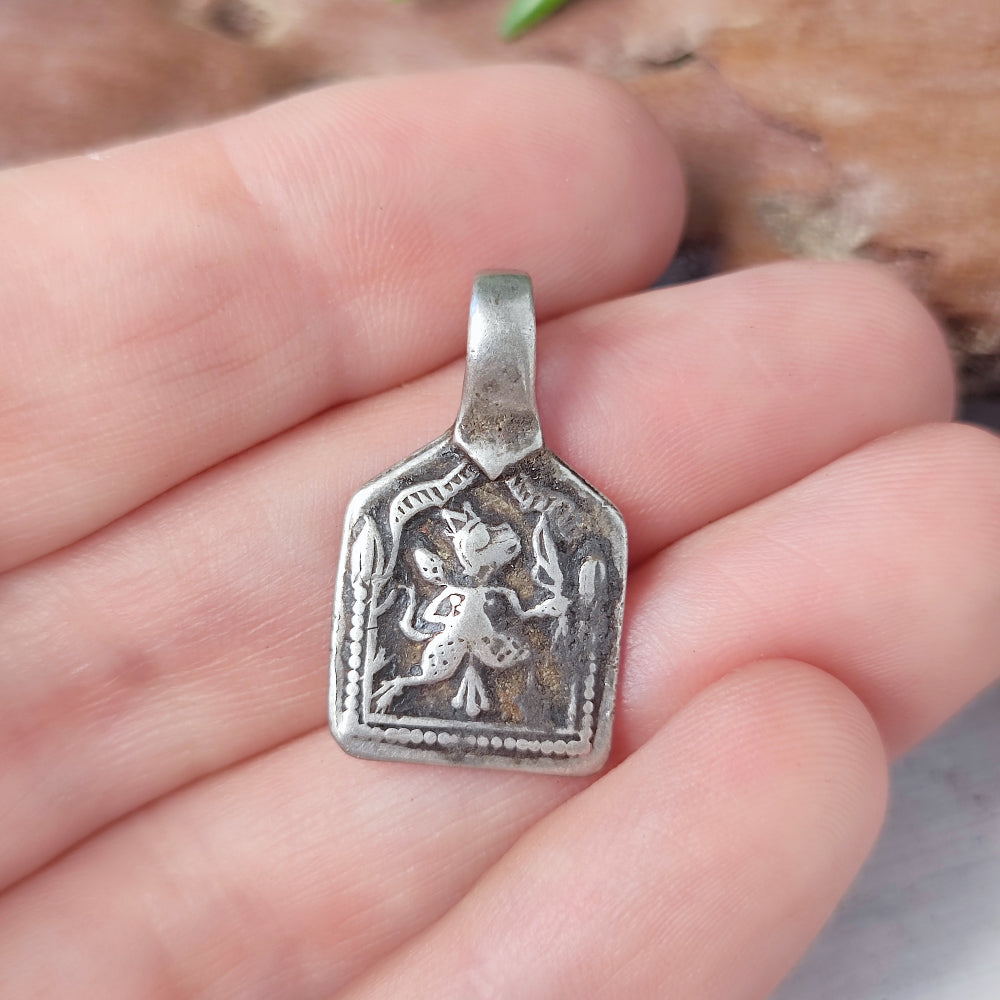 Ciondolo in argento antico con divinità Hanuman - DERVA