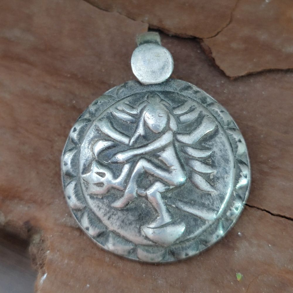 Ciondolo in argento antico con divinità Shiva - KOPHA