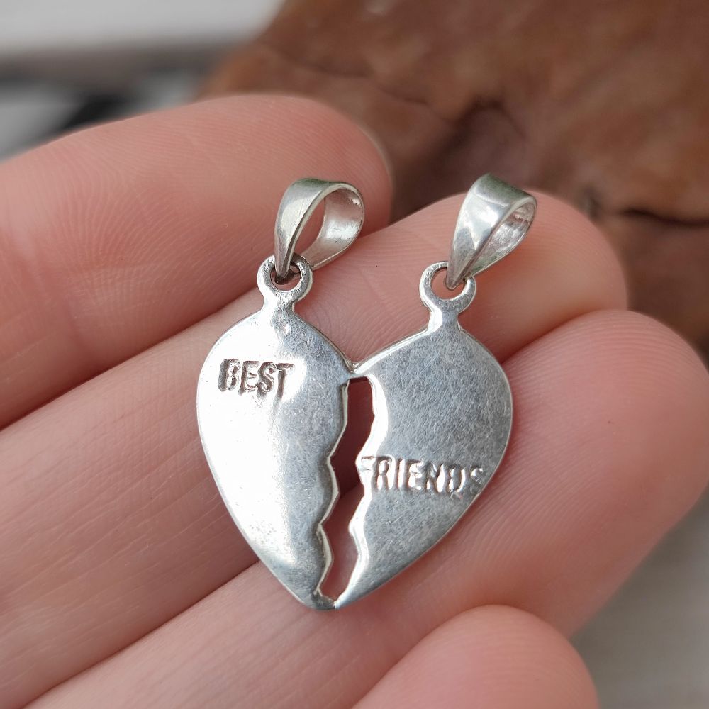 Ciondolo a forma di cuore in argento 925 - BEST FRIENDS