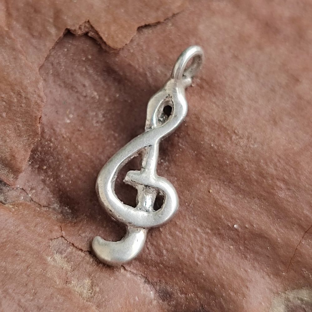 Ciondolo artigianale in argento 925 - CHIAVE DI VIOLINO