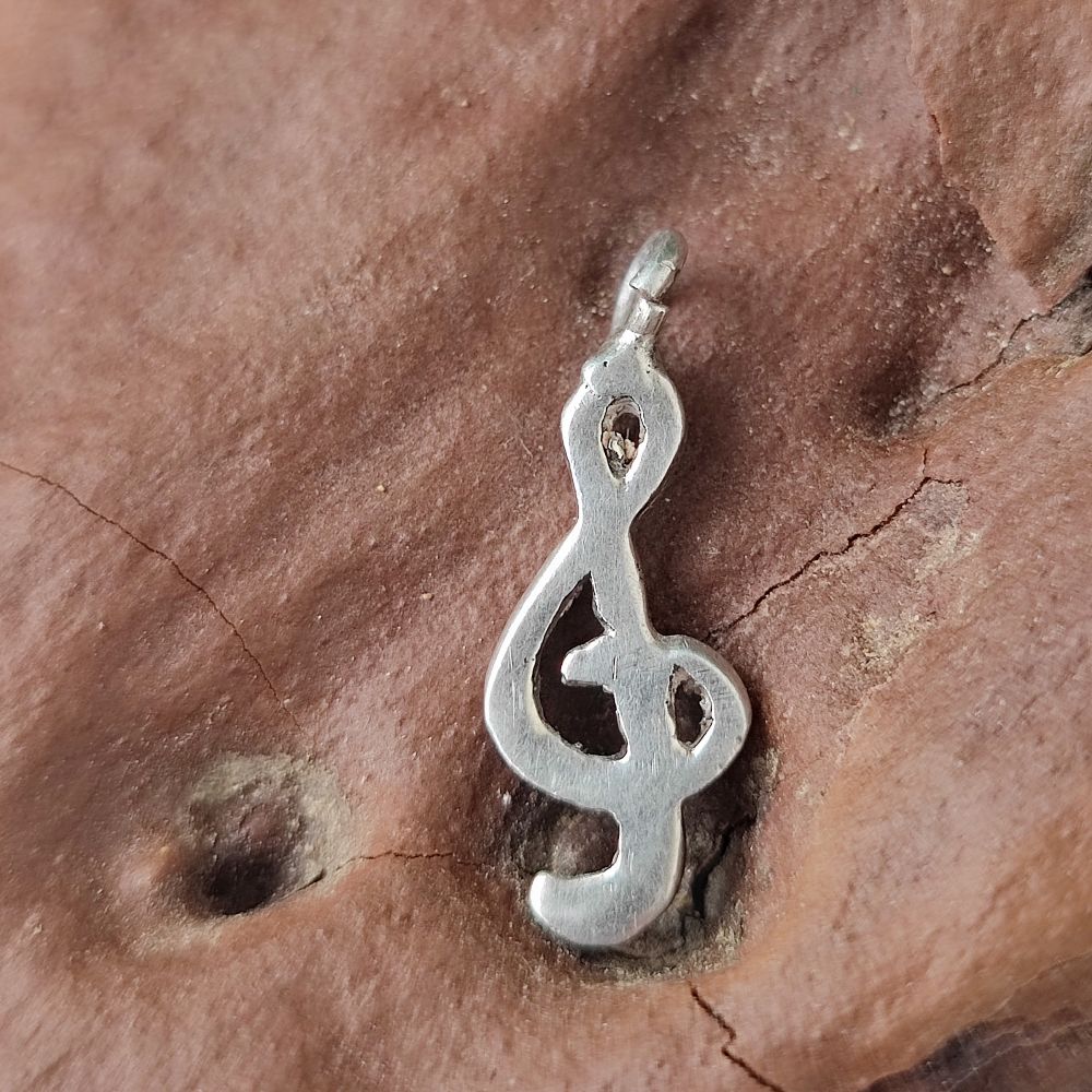 Ciondolo artigianale in argento 925 - CHIAVE DI VIOLINO