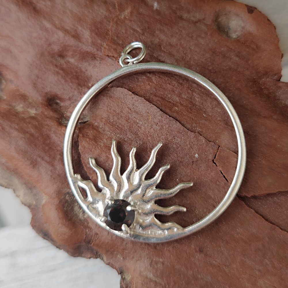 Ciondolo artigianale in argento 925 con pietra - ANANDPUR