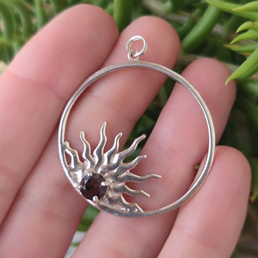 Ciondolo artigianale in argento 925 con pietra - ANANDPUR