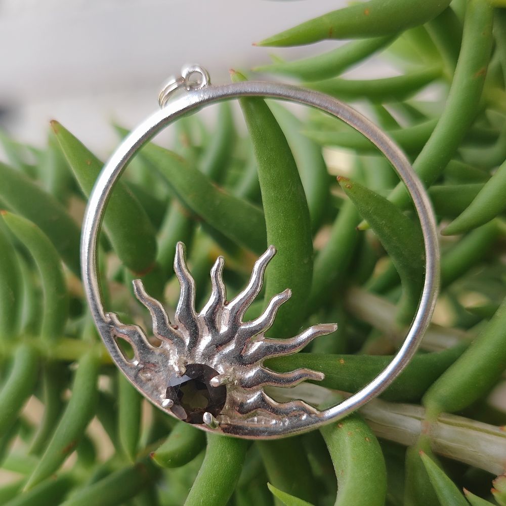 Ciondolo artigianale in argento 925 con pietra - ANANDPUR