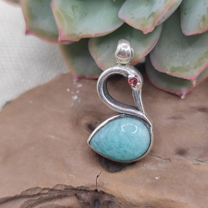 Ciondolo cigno in argento 925 labradorite - QUTHBU