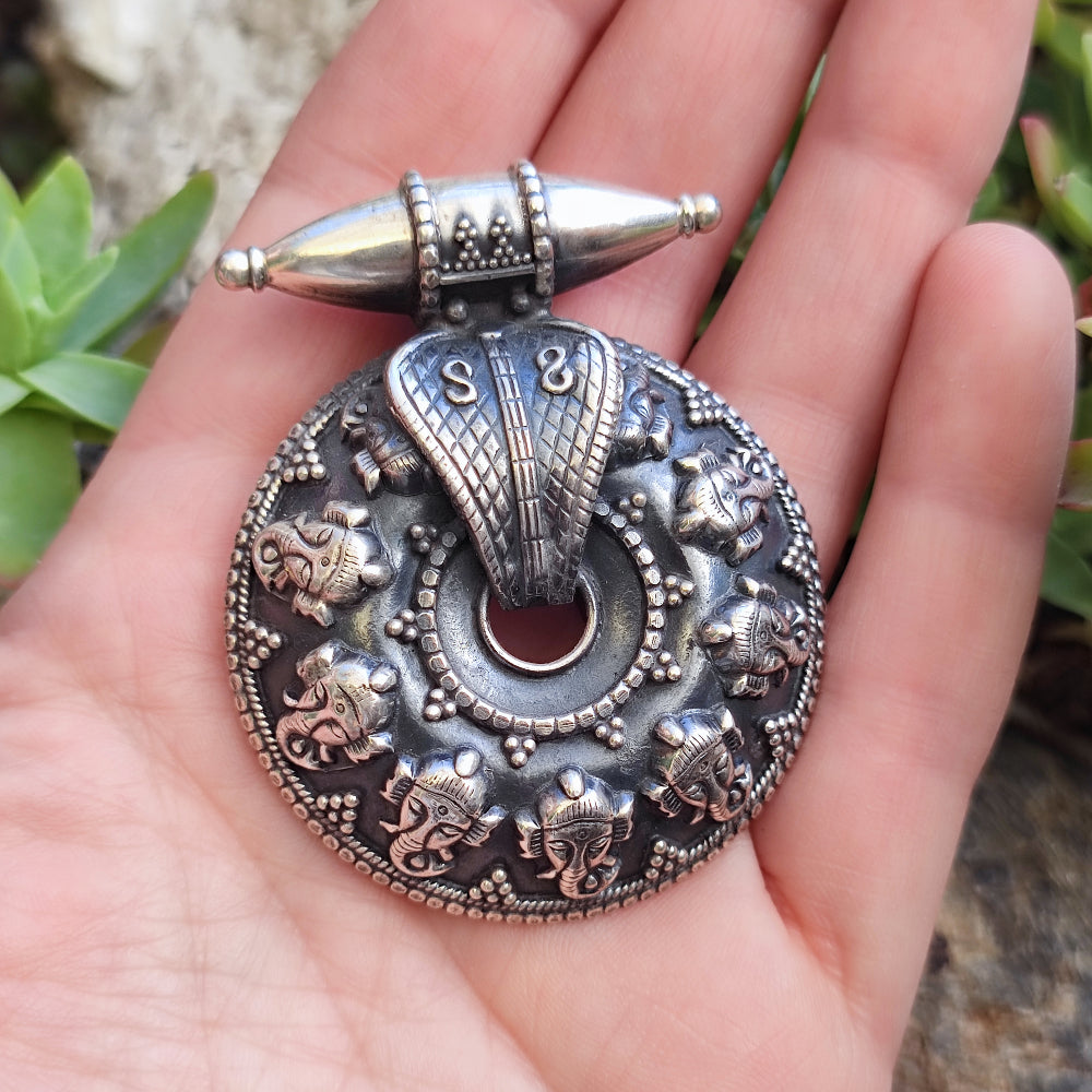 Ciondolo etnico in argento 925 Ganesh - JAMALLAH