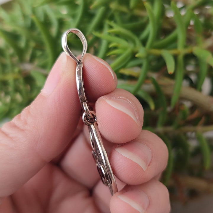 Ciondolo etnico in argento 925 con pietra - HABRA