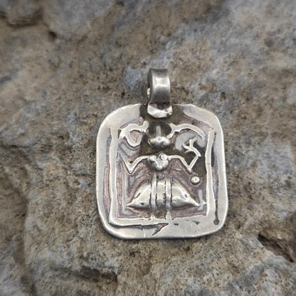Ciondolo etnico in argento antico Durga - TARANGA