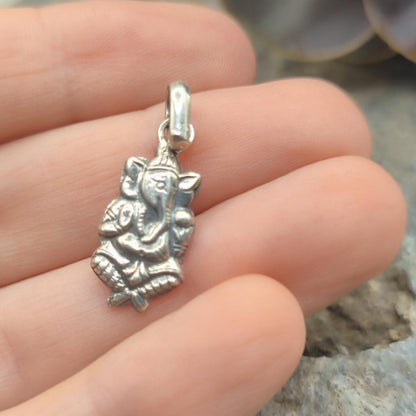 Ciondolo etnico in argento 925 Ganesh - ANIMA