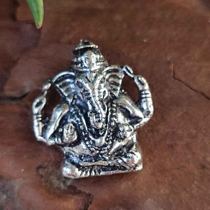 Ciondolo Ganesh in ottone argentato - KAFAL