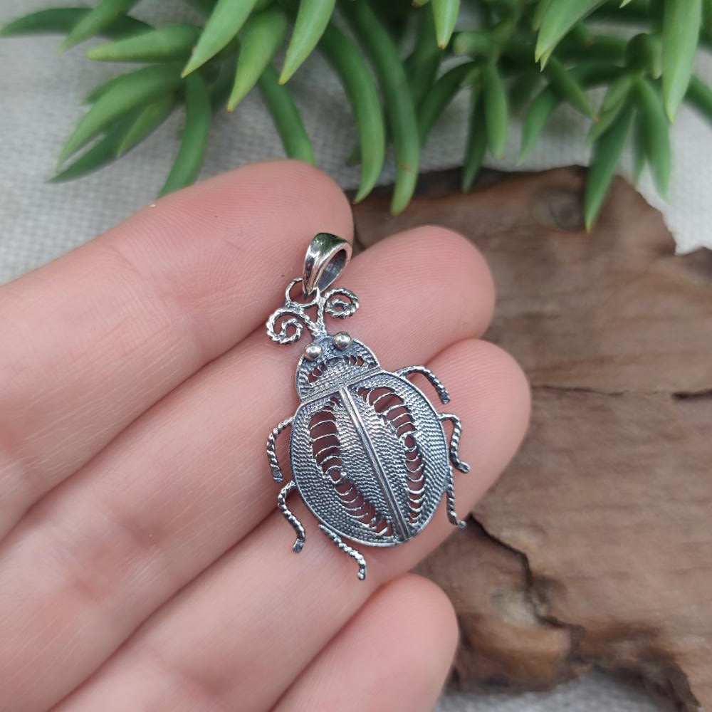 Ciondolo in argento 925 coleottero - MIKI