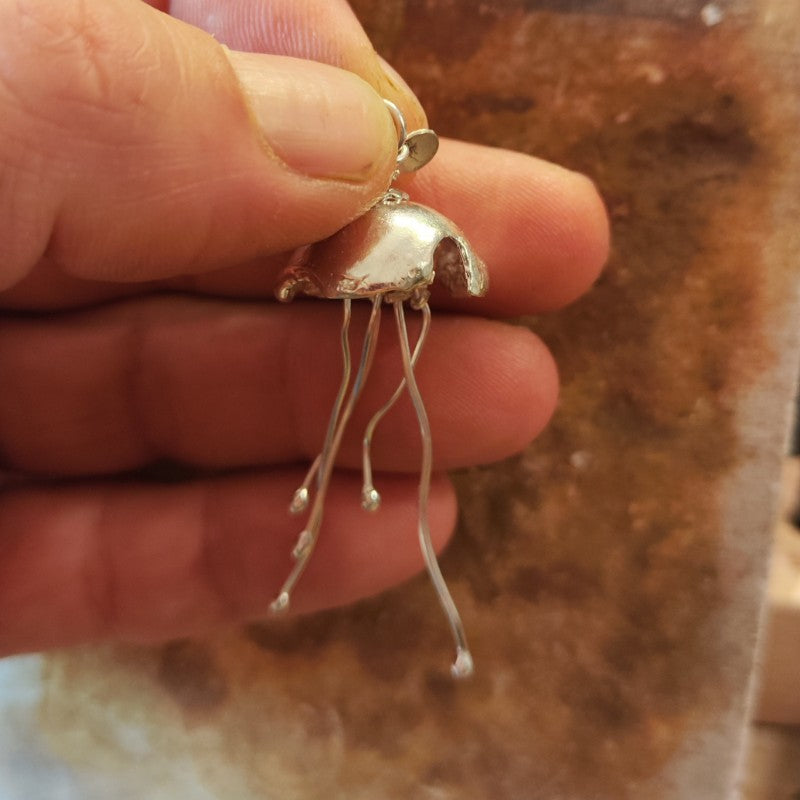 Handmade sterling silver 925 jellyfish pendant - NISHA