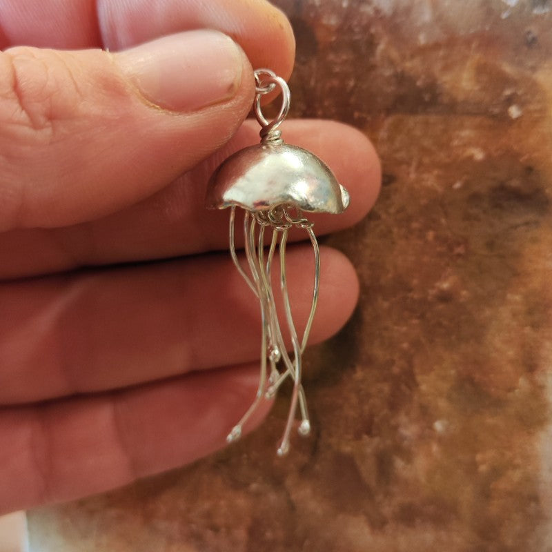 Handmade sterling silver 925 jellyfish pendant - NISHA
