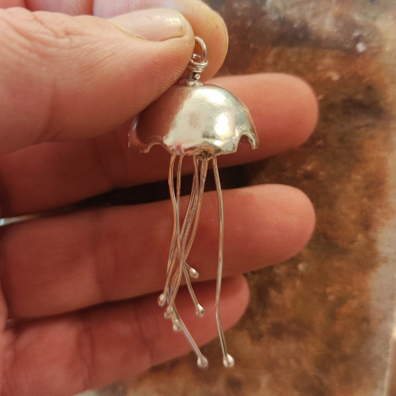 Handmade sterling silver 925 jellyfish pendant - NISHA