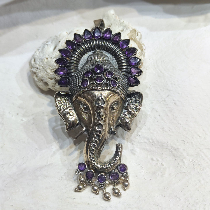 Ciondolo in argento 925 elefante con pietra - HARITARI
