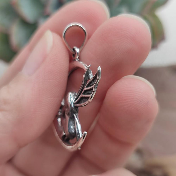 Ciondolo in argento 925 con Fata e Luna - SRISAILAM