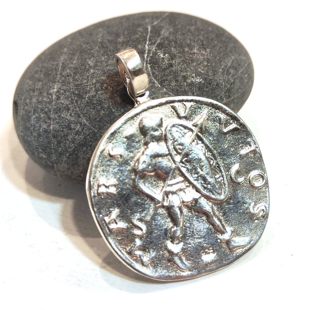 SEVERO – Ciondolo Moneta Romana in Argento 925 Massiccio