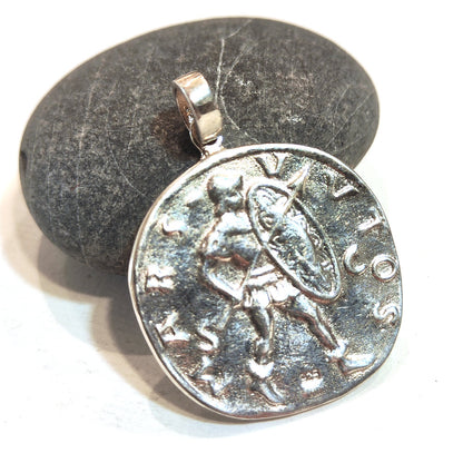 SEVERO – Ciondolo Moneta Romana in Argento 925 Massiccio