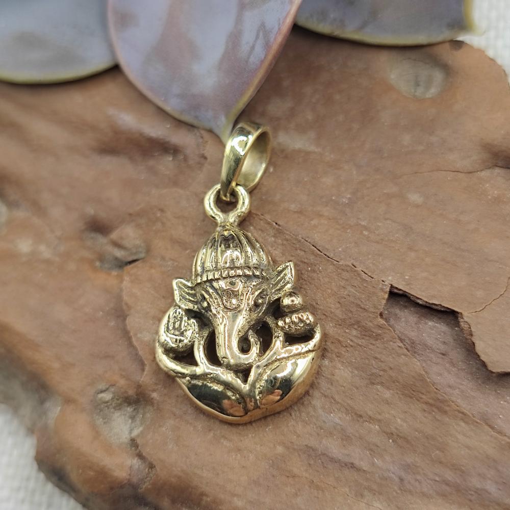Ciondolo etnico Ganesh in ottone - RAYPUR