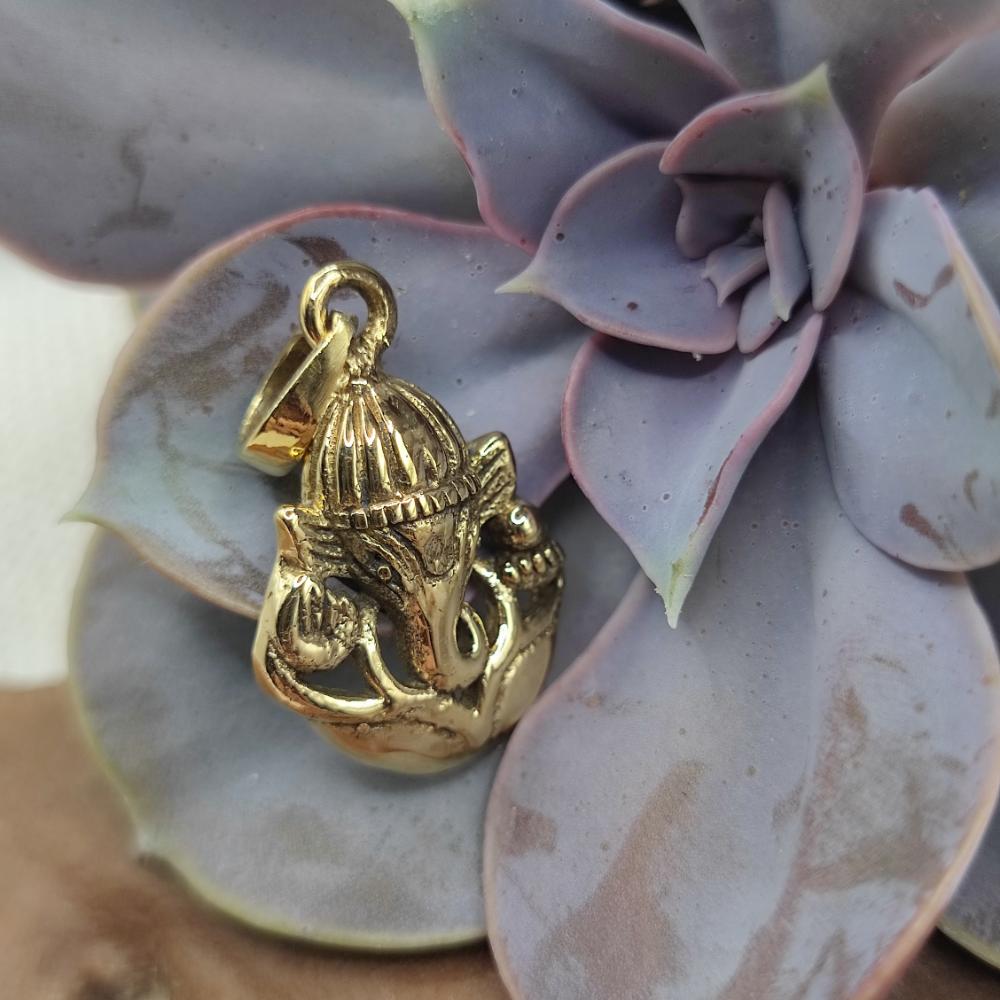 Ciondolo etnico Ganesh in ottone - RAYPUR