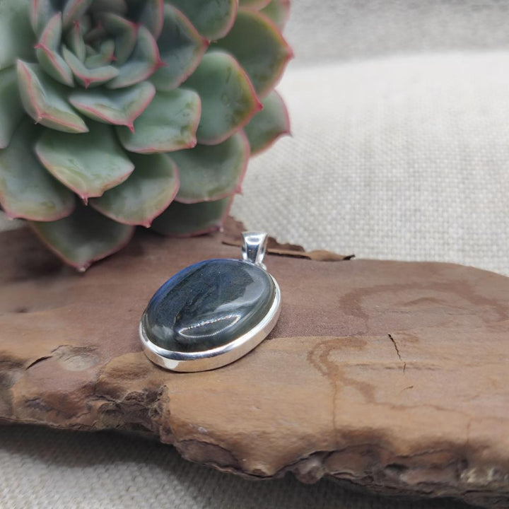 Ciondolo ovale in argento 925 labradorite - SARAPAKA