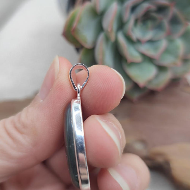 Ciondolo ovale in argento 925 labradorite - SARAPAKA