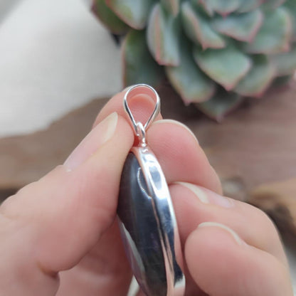 Ciondolo ovale in argento 925 labradorite - SATTENA