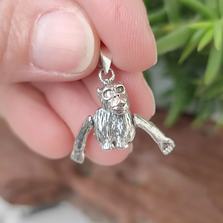 Ciondolo scimmia in argento 925 - MONKEY