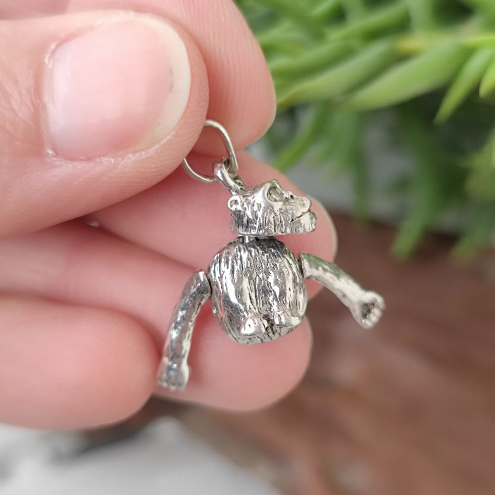 Ciondolo scimmia in argento 925 - MONKEY