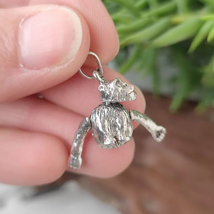 Ciondolo scimmia in argento 925 - MONKEY