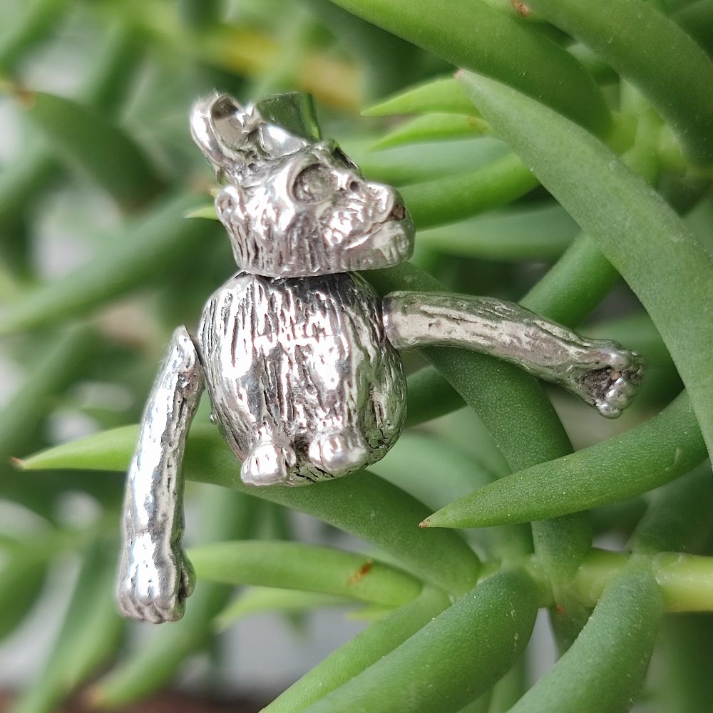 Ciondolo scimmia in argento 925 - MONKEY