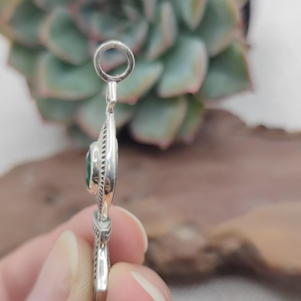 Ciondolo Tuareg in argento 925 agata verde - NUZVID