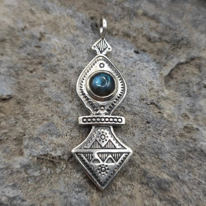 Ciondolo Tuareg in argento 925 labradorite - NUZVID