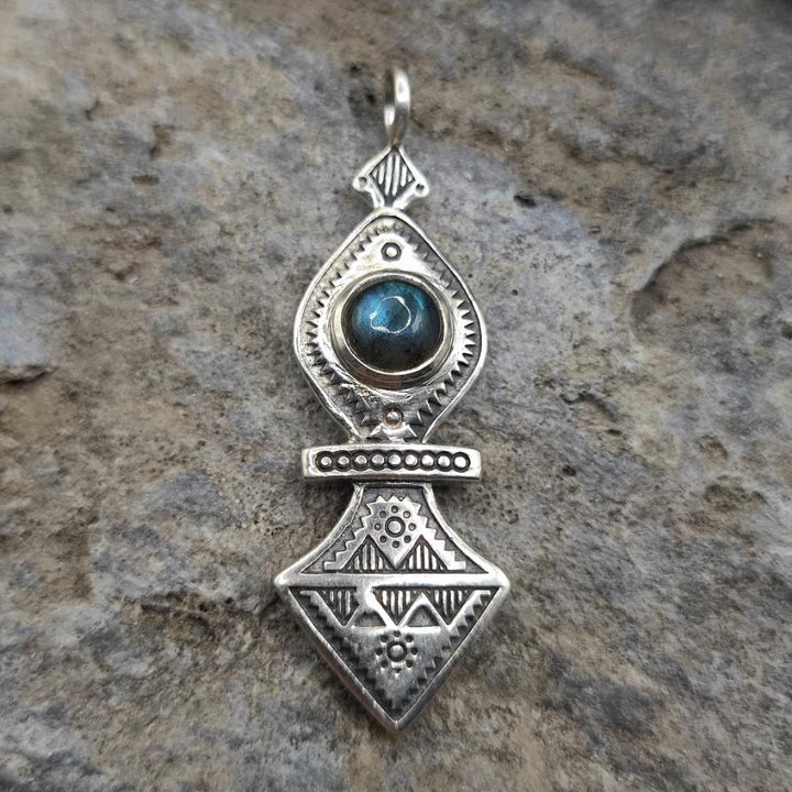 Ciondolo Tuareg in argento 925 labradorite - NUZVID