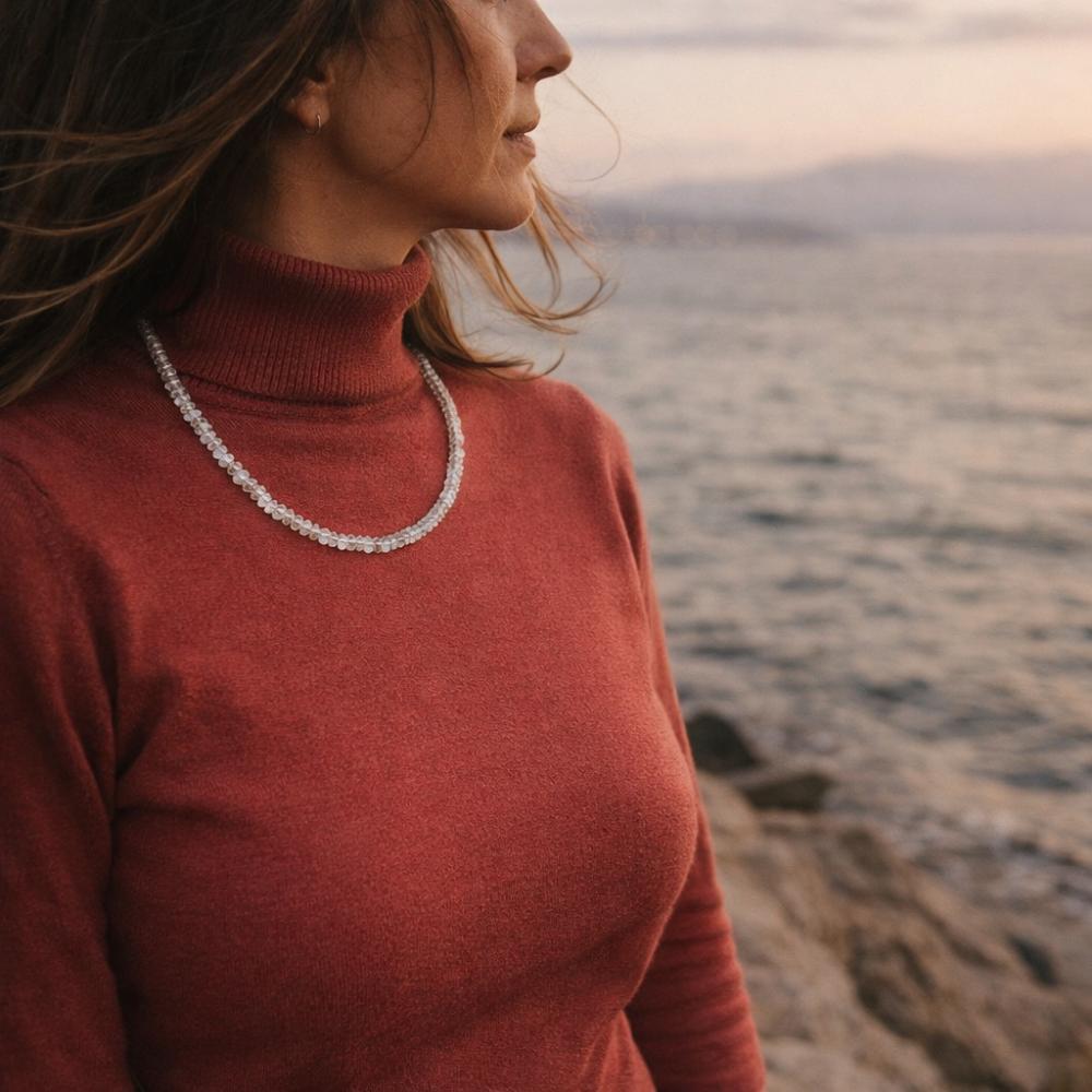 Collana artigianale acquamarina in argento 925 - MAHANANDA