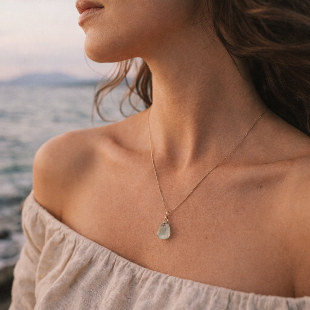 Collana in argento 925 con ametista verde - AYENKA