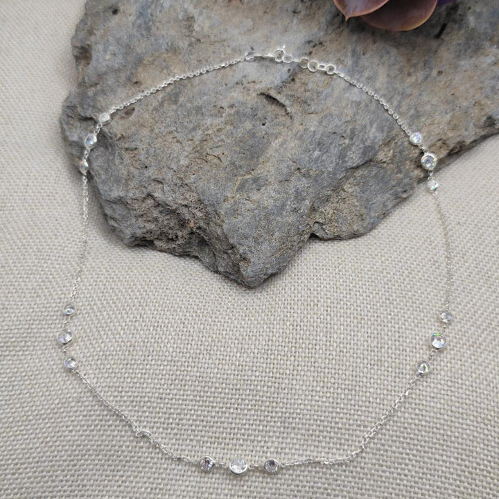 Collana girocollo in argento con zirconi - MEHERAN